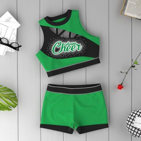 wholesale cheer practice uniforms green 6