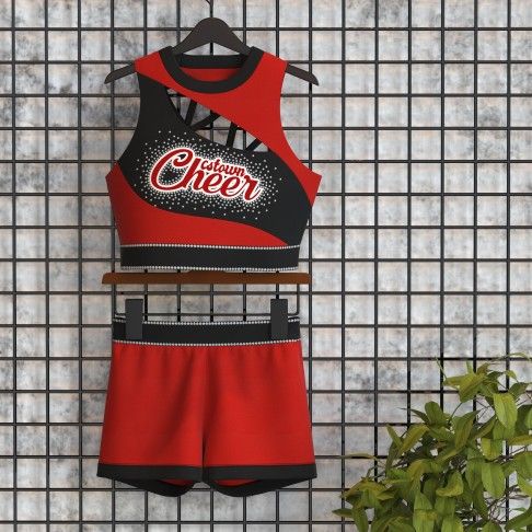 wholesale cheer practice uniforms red 5