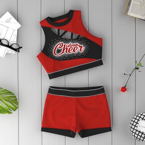 wholesale cheer practice uniforms red 6