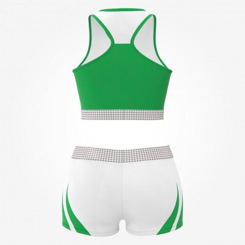 cheap black and white cheerleader training outfit green 1
