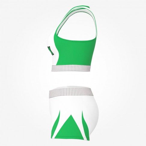 cheap black and white cheerleader training outfit green 2