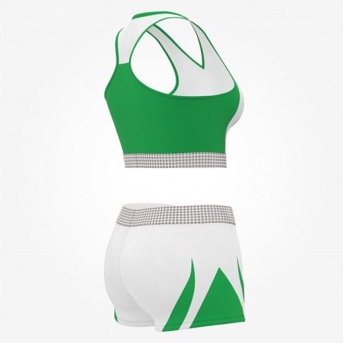 cheap black and white cheerleader training outfit green 4