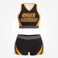 cheap black and white cheerleader training outfit orange