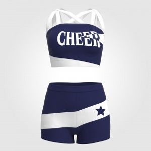 elementary blue and white vintage cheerleader outfit