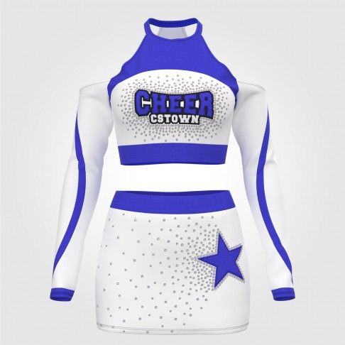 cute cheerleading practice uniform blue 2