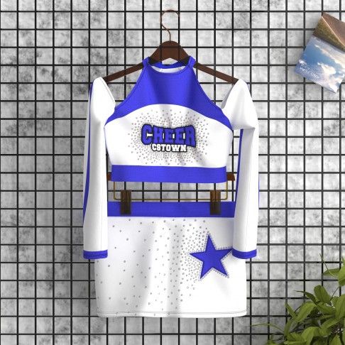 cute cheerleading practice uniform blue 0