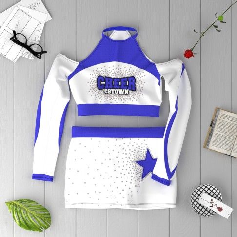 cute cheerleading practice uniform blue 1