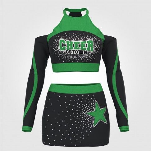 cute cheerleading practice uniform green 2