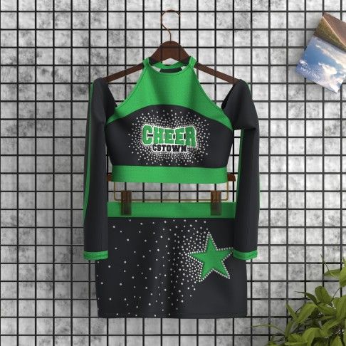 cute cheerleading practice uniform green 0