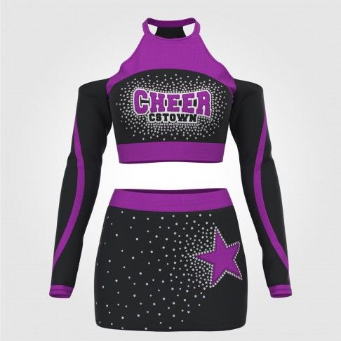 cute cheerleading practice uniform purple 2