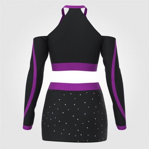 cute cheerleading practice uniform purple 3