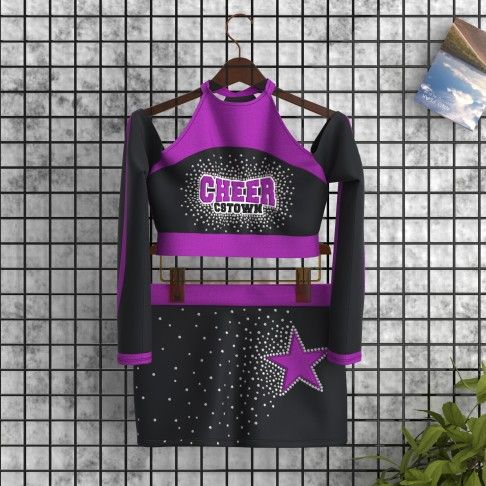 cute cheerleading practice uniform purple 0