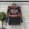 long sleeve black and red women cheerleader costume red