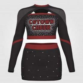 two piece black adult cheer uniforms