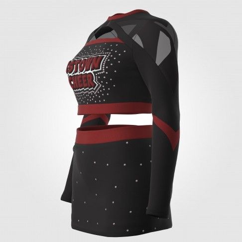 two piece black adult cheer uniforms black 5