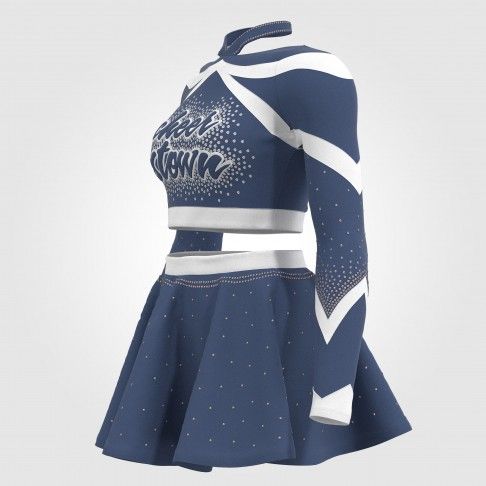 two piece red womens cheer costume blue 4