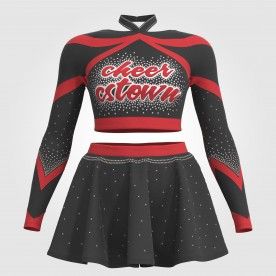 two piece red womens cheer costume