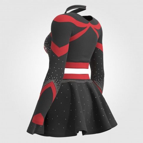 two piece red womens cheer costume red 5