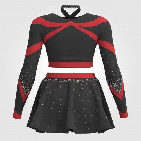 two piece red womens cheer costume red 6