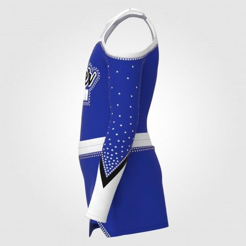 long sleeve blue female cheerleader costume blue 4