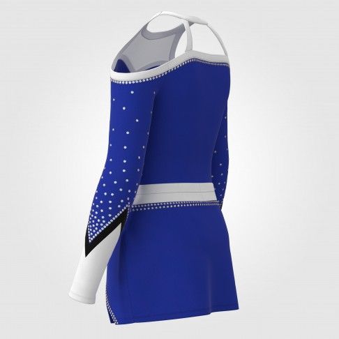 long sleeve blue female cheerleader costume blue 6