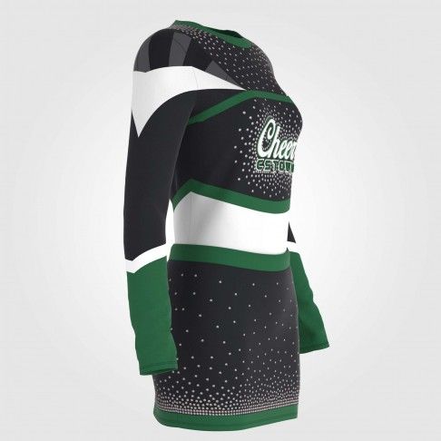 purple cheerleader costume women's two piece with sleeves green 5