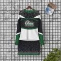 purple cheerleader costume women's two piece with sleeves green