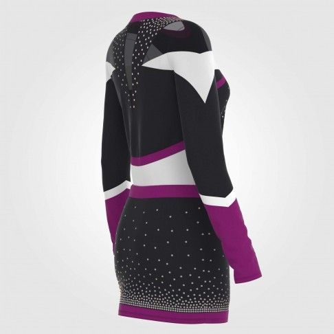 purple cheerleader costume women's two piece with sleeves purple 6