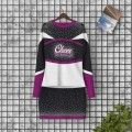 purple cheerleader costume women's two piece with sleeves purple