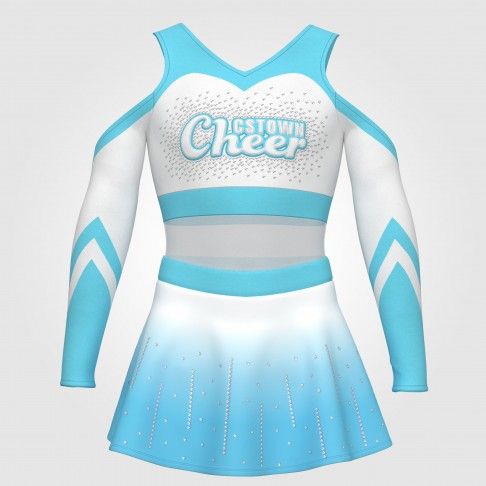 2 piece pink youth cheer outfit cyan 2