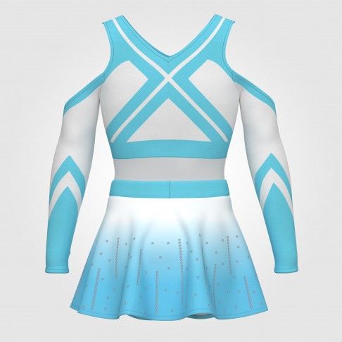 2 piece pink youth cheer outfit cyan 3