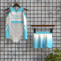 2 piece pink youth cheer outfit cyan