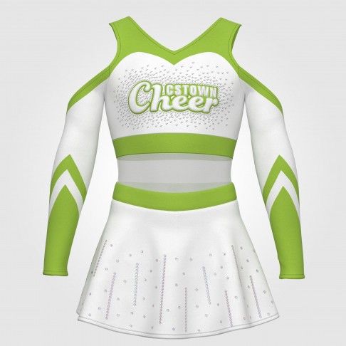 2 piece pink youth cheer outfit green 2