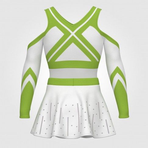 2 piece pink youth cheer outfit green 3