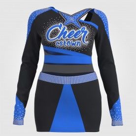 womens blue plus cheerleading uniforms