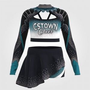 women blue retro cheerleading uniforms