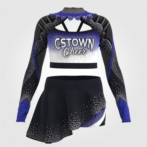 women blue retro cheerleading uniforms blue 2