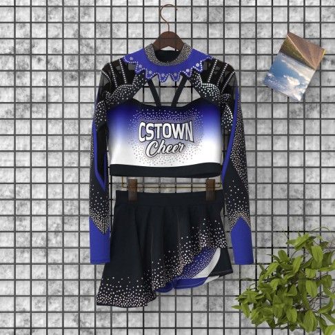 women blue retro cheerleading uniforms blue 0