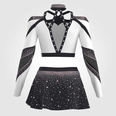 adult white vintage cheer uniform black 3