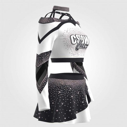 adult white vintage cheer uniform black 5