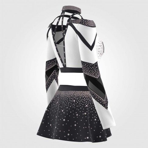 adult white vintage cheer uniform black 6