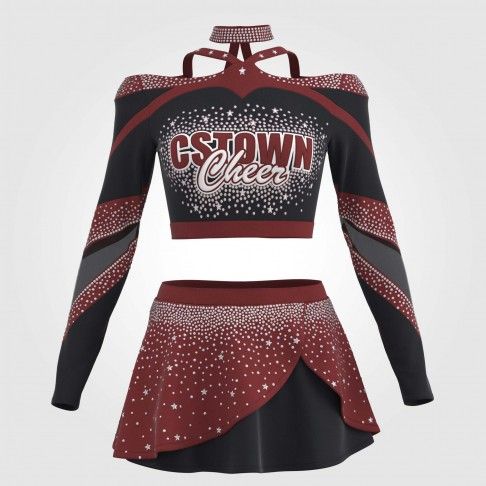 adult white vintage cheer uniform red 2