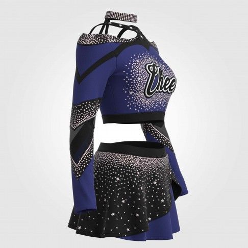 adult white vintage cheer uniform blue 3