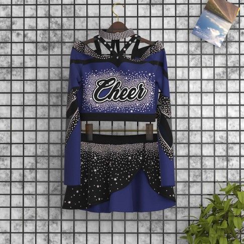 adult white vintage cheer uniform blue 5