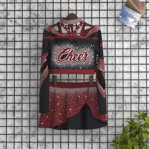 adult white vintage cheer uniform red 5