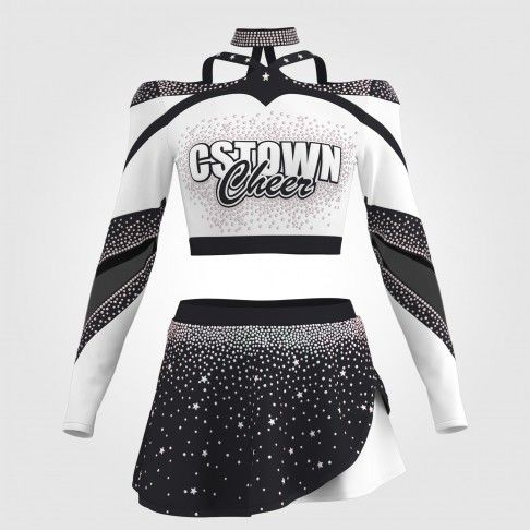adult white vintage cheer uniform black 0