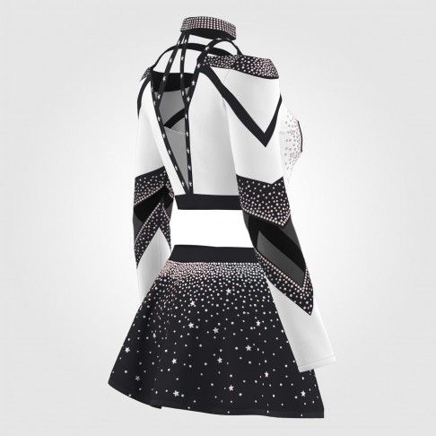 adult white vintage cheer uniform black 4