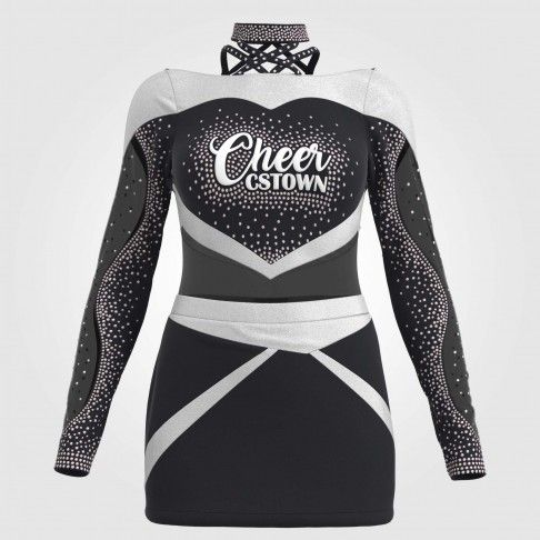 youth blue one piece cheer uniforms black 2