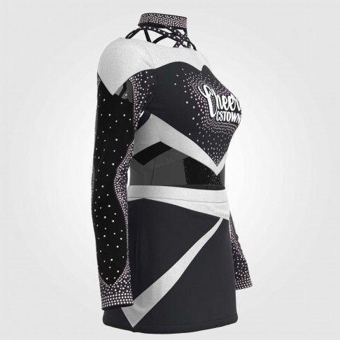 youth blue one piece cheer uniforms black 5