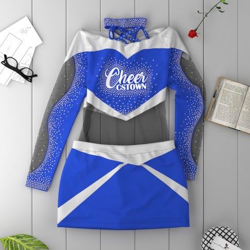 youth blue one piece cheer uniforms blue 1